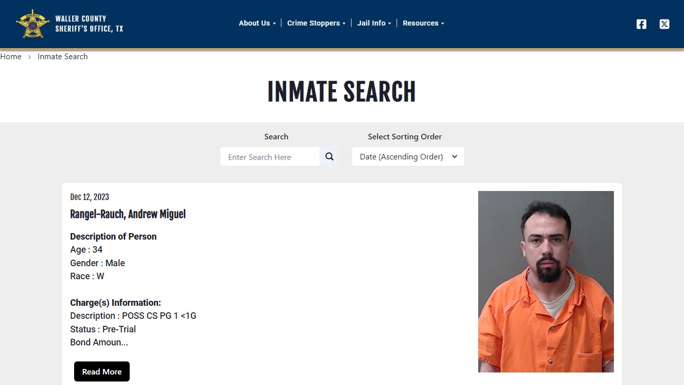Waller County Sheriff Office Website